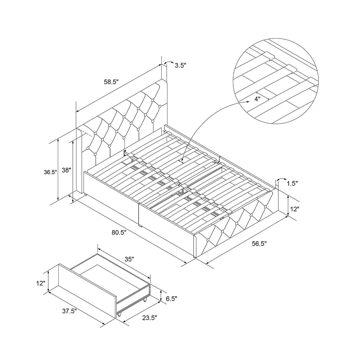 Dorel Home Dakota Bed with Storage