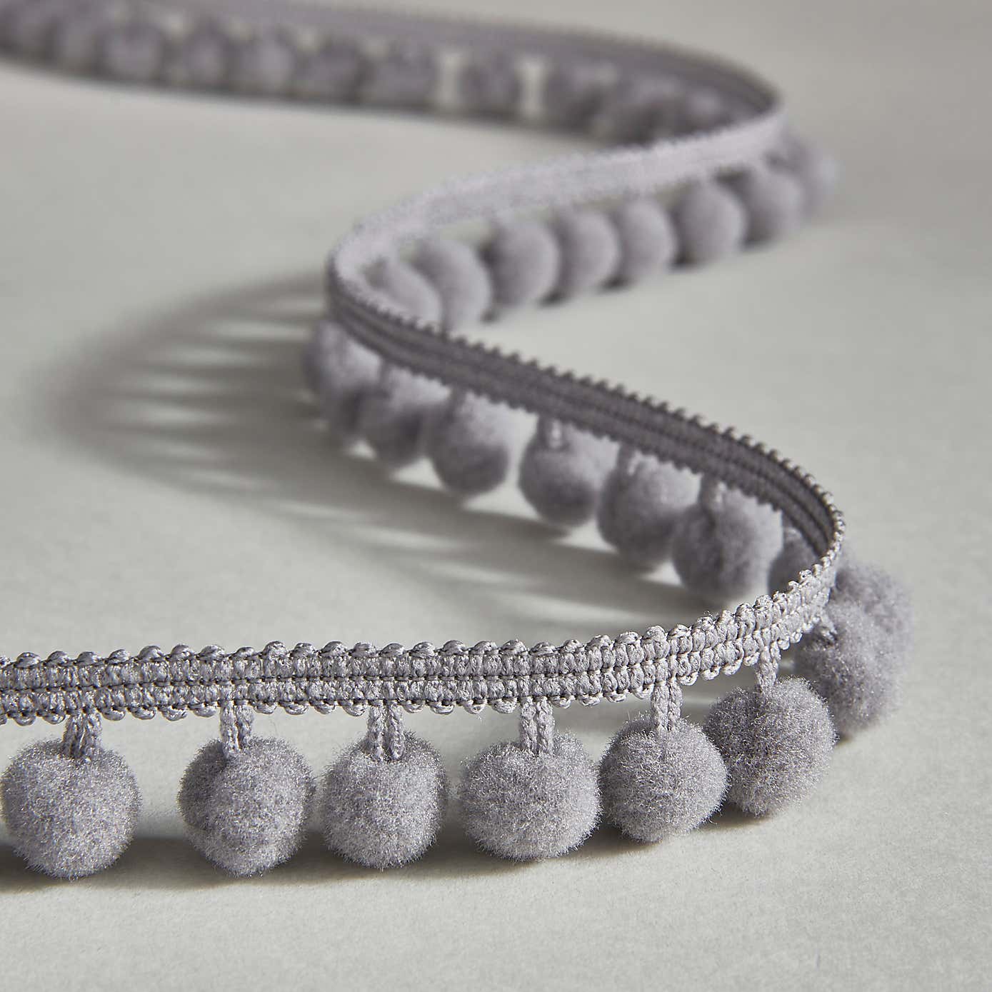 Small Grey Pom Pom Trim