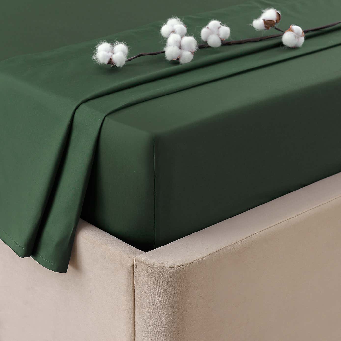 Dorma 300 Thread Count 100% Cotton Sateen Plain Flat Sheet