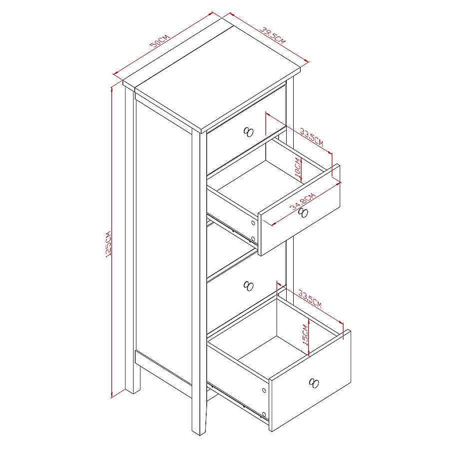 Lynton Compact White Tall Boy