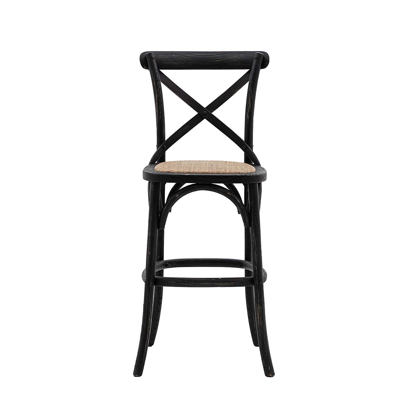 Cannock Set of 2 Bar Stools, Rattan
