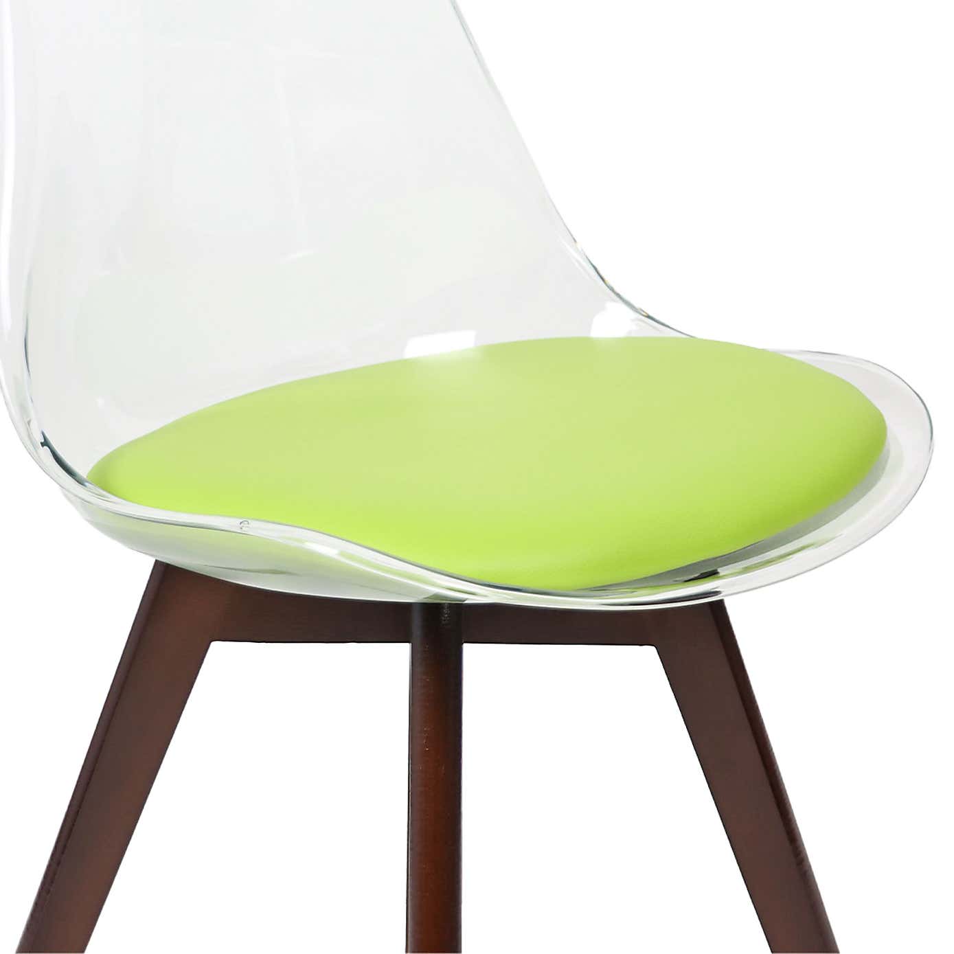 Fusion Living Soho Clear Plastic Dining Chair with Squared Legs