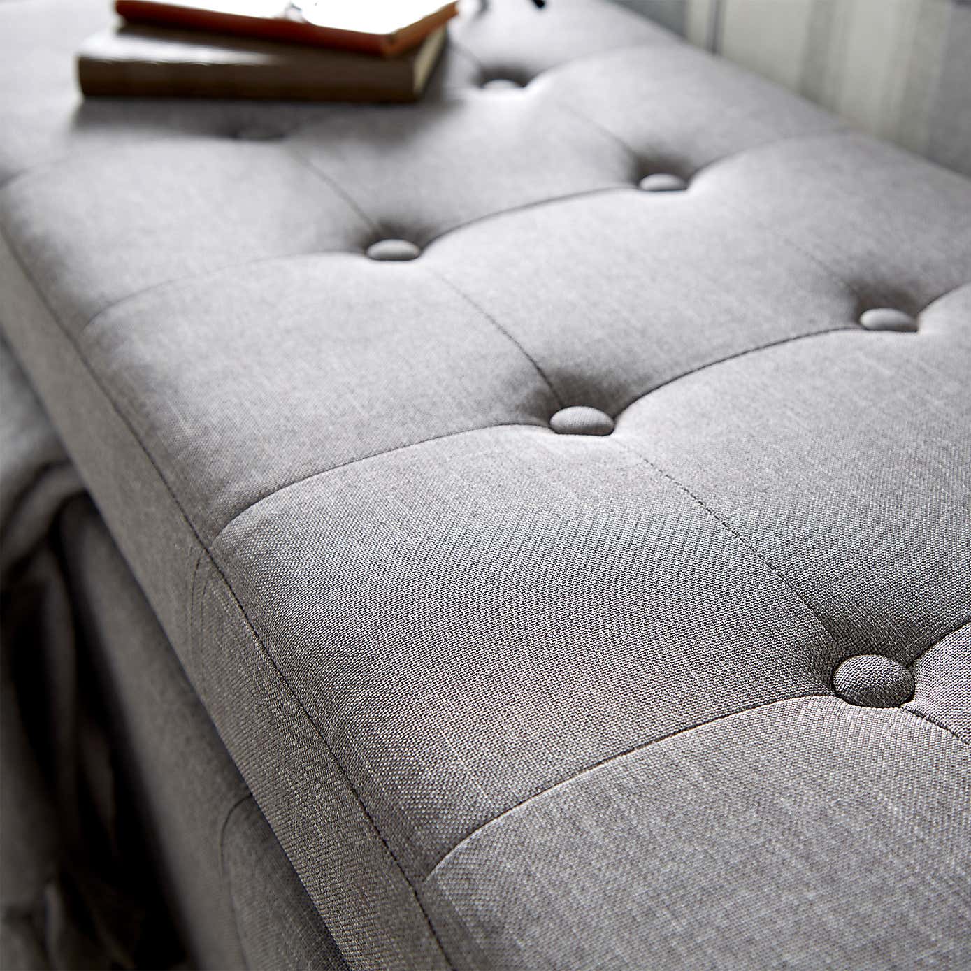 Verona Upholstered Ottoman in Grey