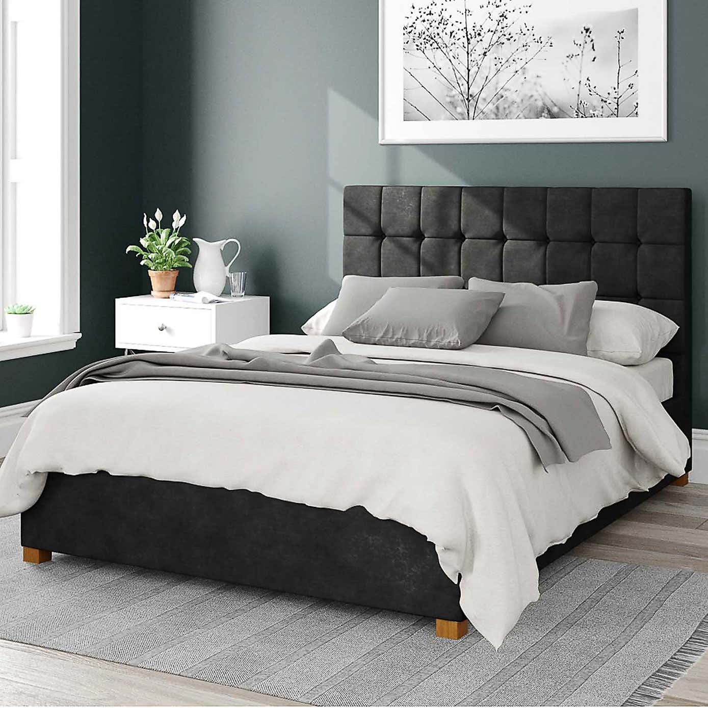Sinatra Kimiyo Linen Ottoman Bed