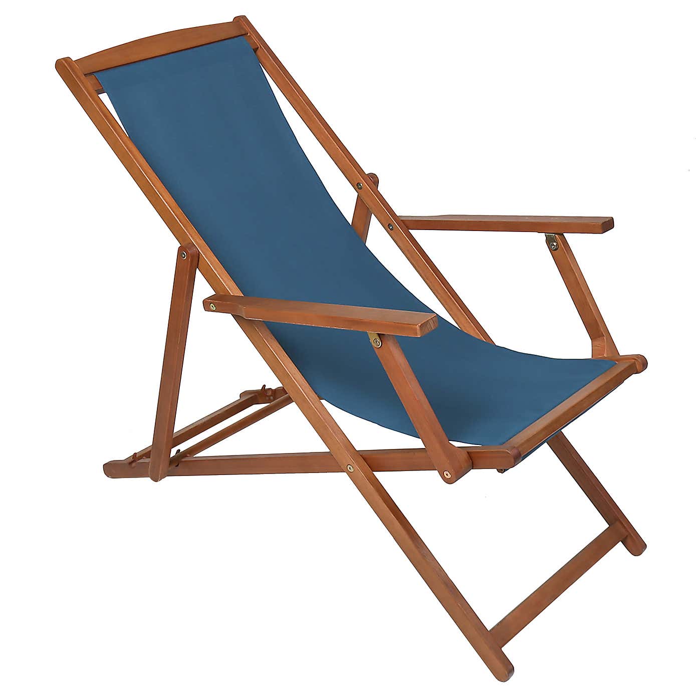 Teal Wooden Deck Chair