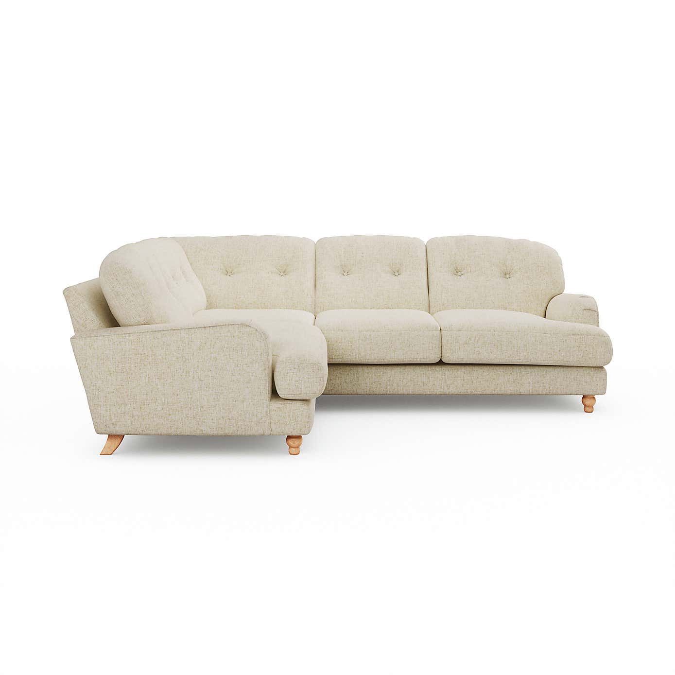 Martha Slub Faux Linen Full Corner Sofa