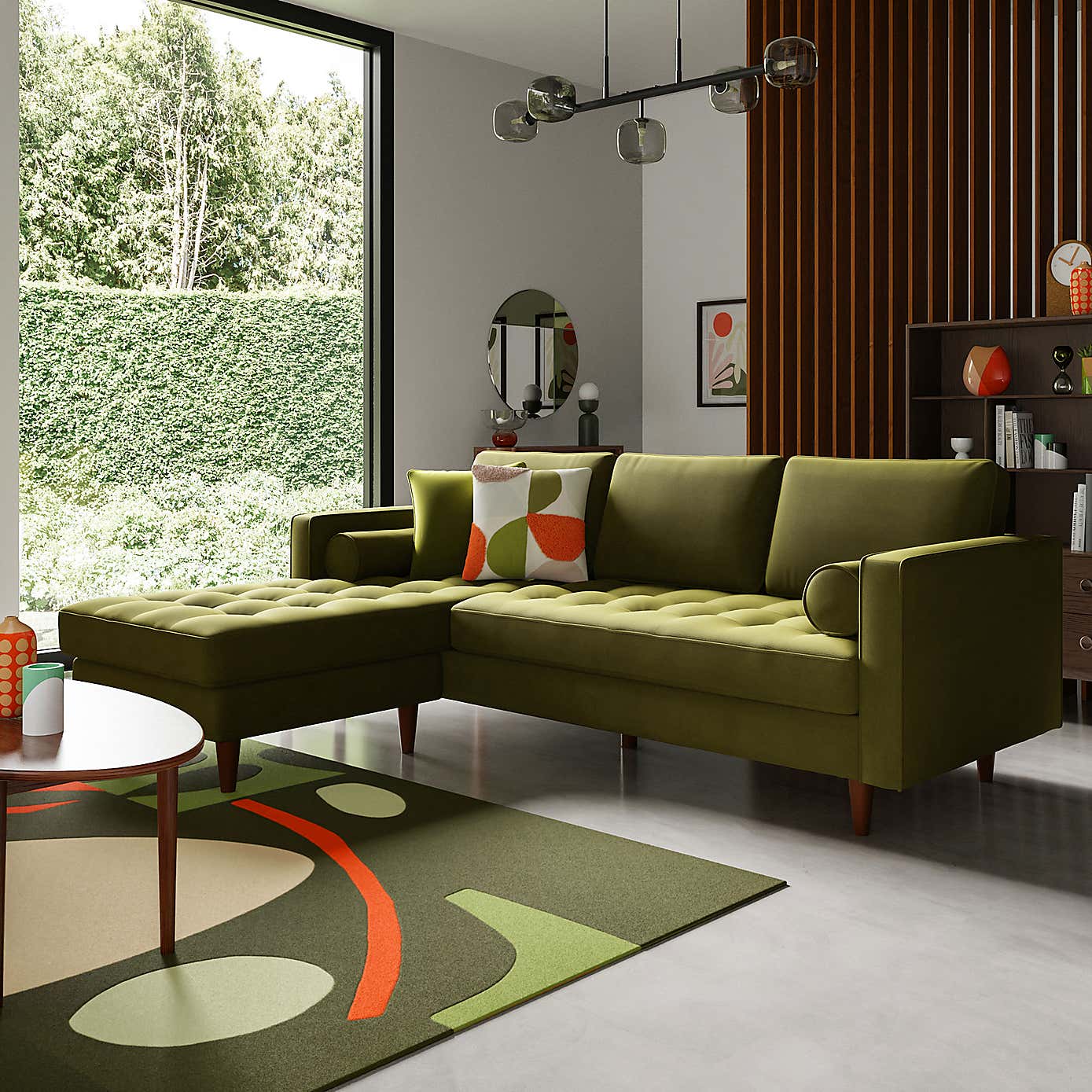 Zoe Velvet Left Hand Corner Sofa