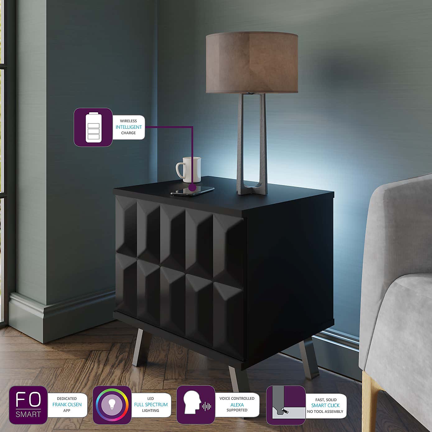 Elevate Smart 1 Door Lamp Table