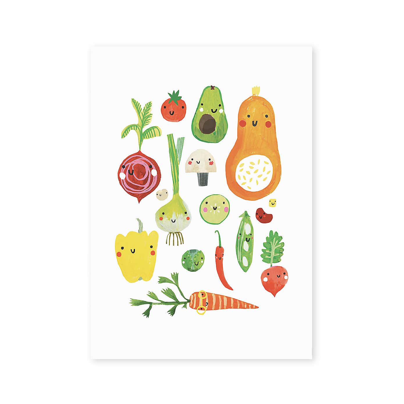 East End Prints Happy Veggies Print