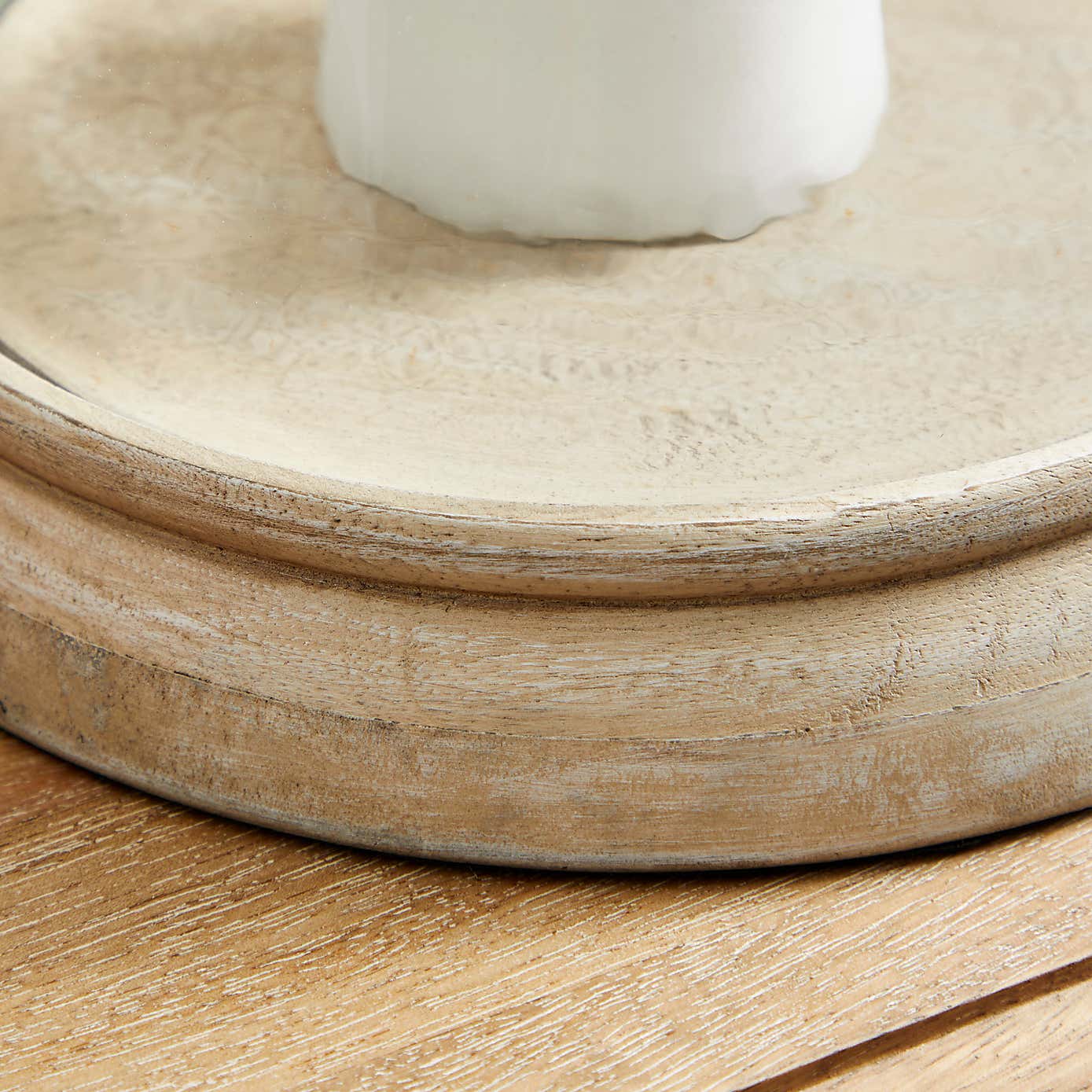 Churchgate Wood Glass Hurricane Candle Holder