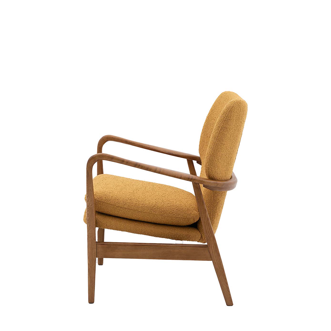 Joso Linen Wooden Arm Accent Chair