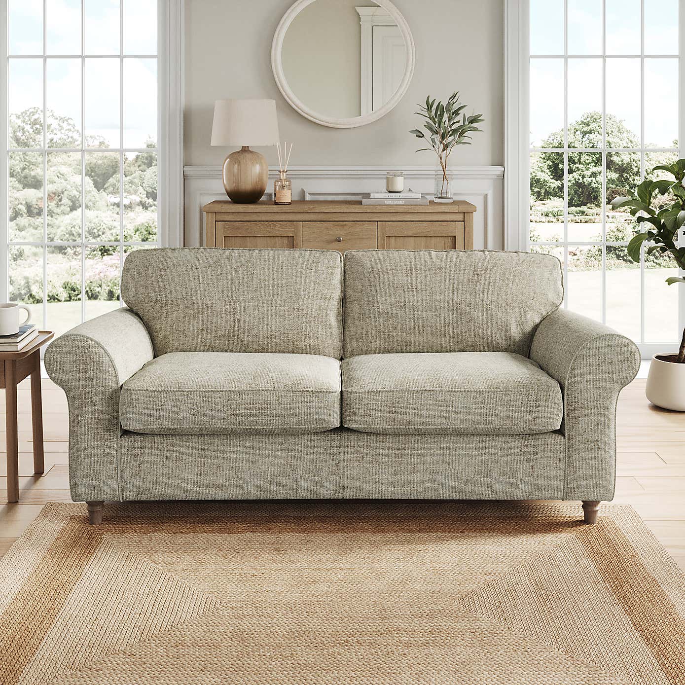 Flori 3 Seater Sofa, Chunky Chenille