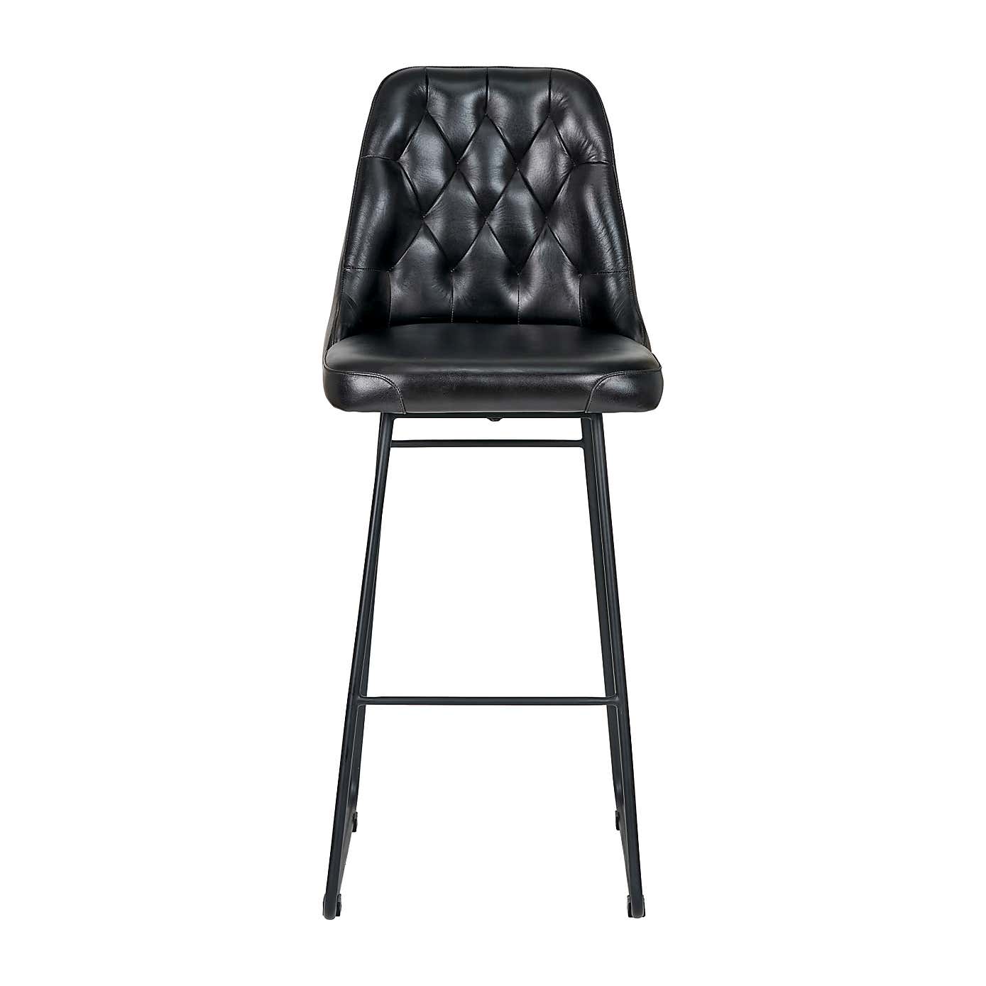 Camillo Diamond Back Bar Stool, Leather