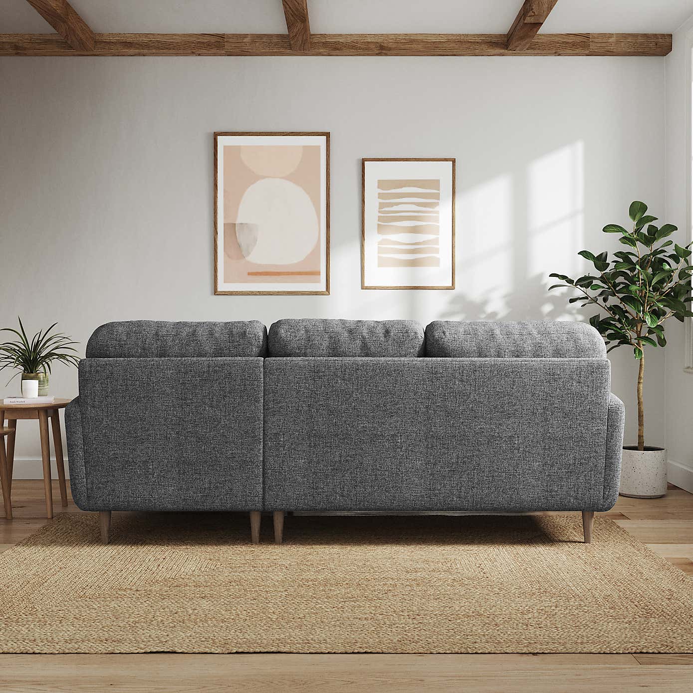 Sven Tonal Weave Large Corner Chaise Sofa