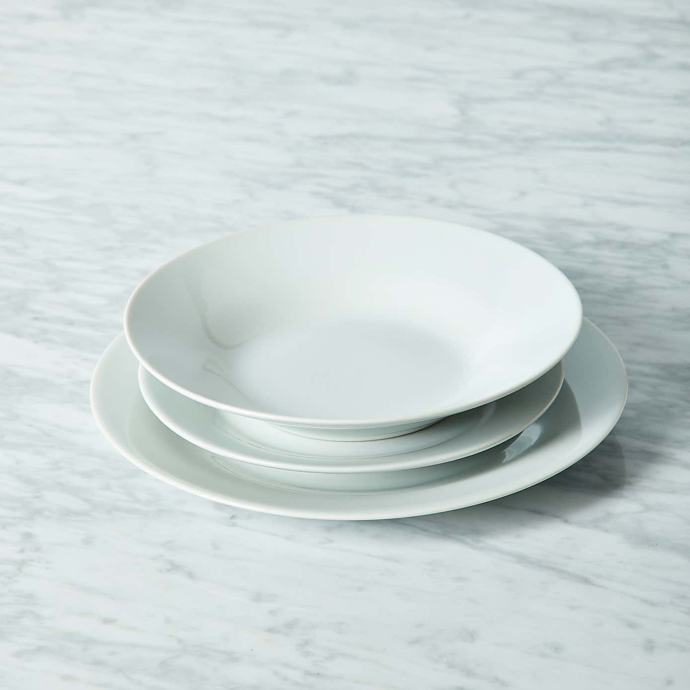 White Rim 12 Piece Dinner Set