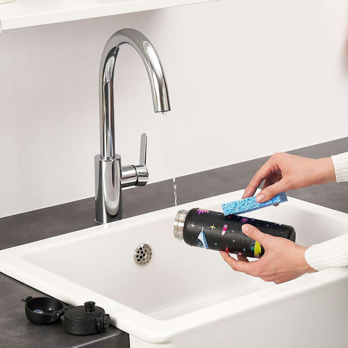 Ion8 Spaceship Leak Proof Kids Stainless Steel Water Bottle, 400ml