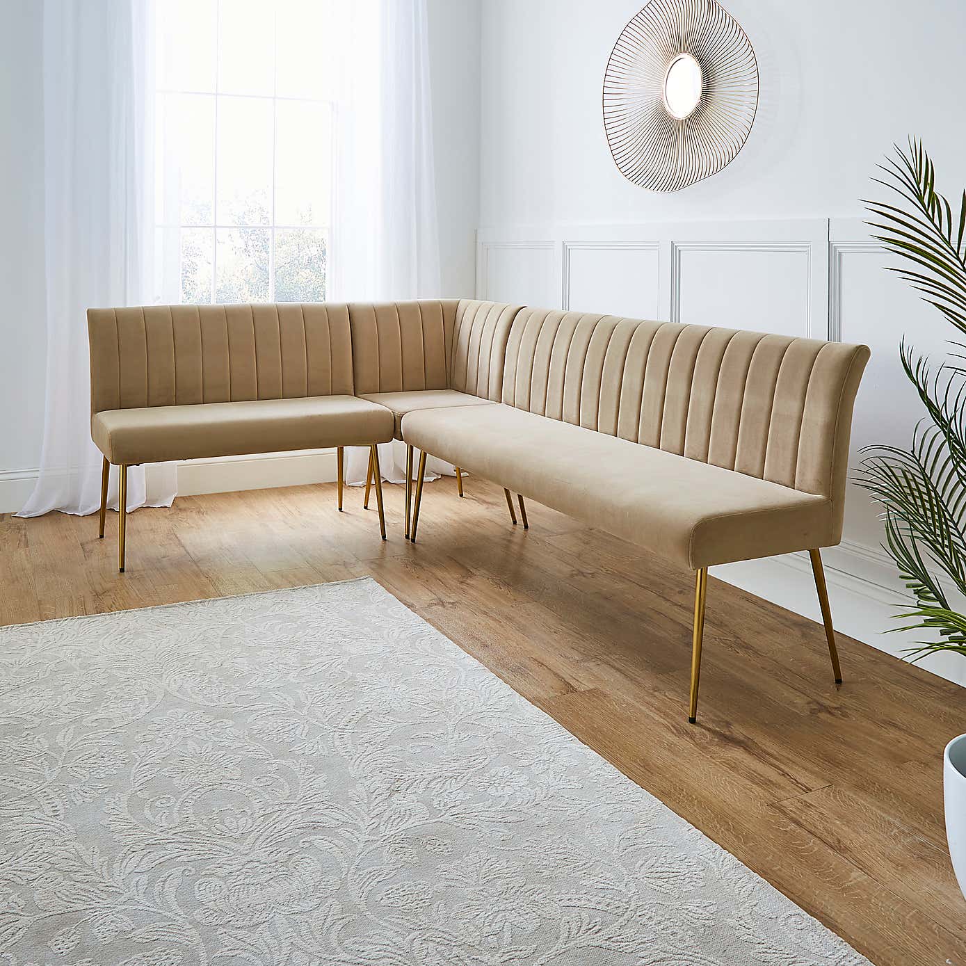 Kendall Velvet Corner Bench