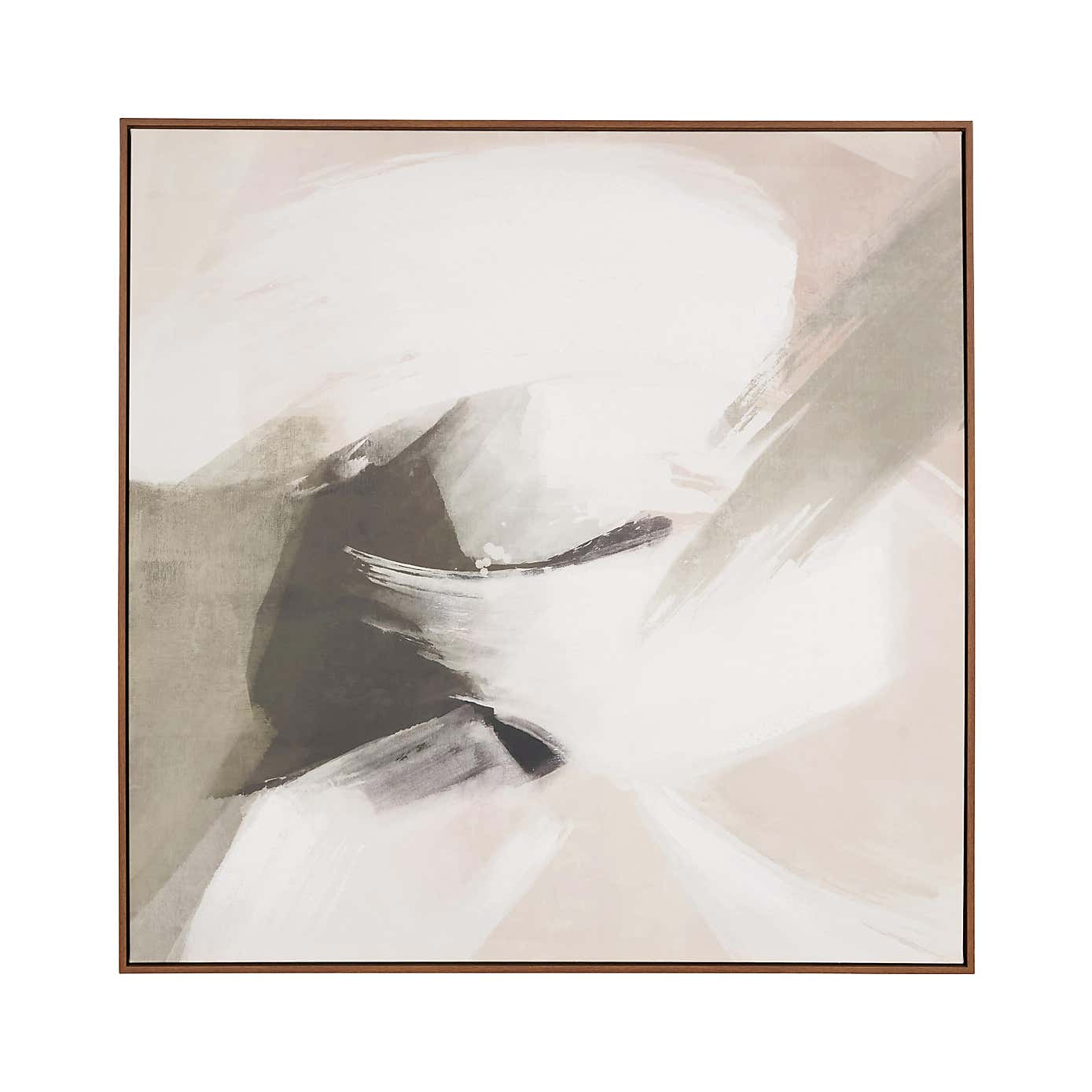 Monochrome Abstract Oak Effect Framed Canvas