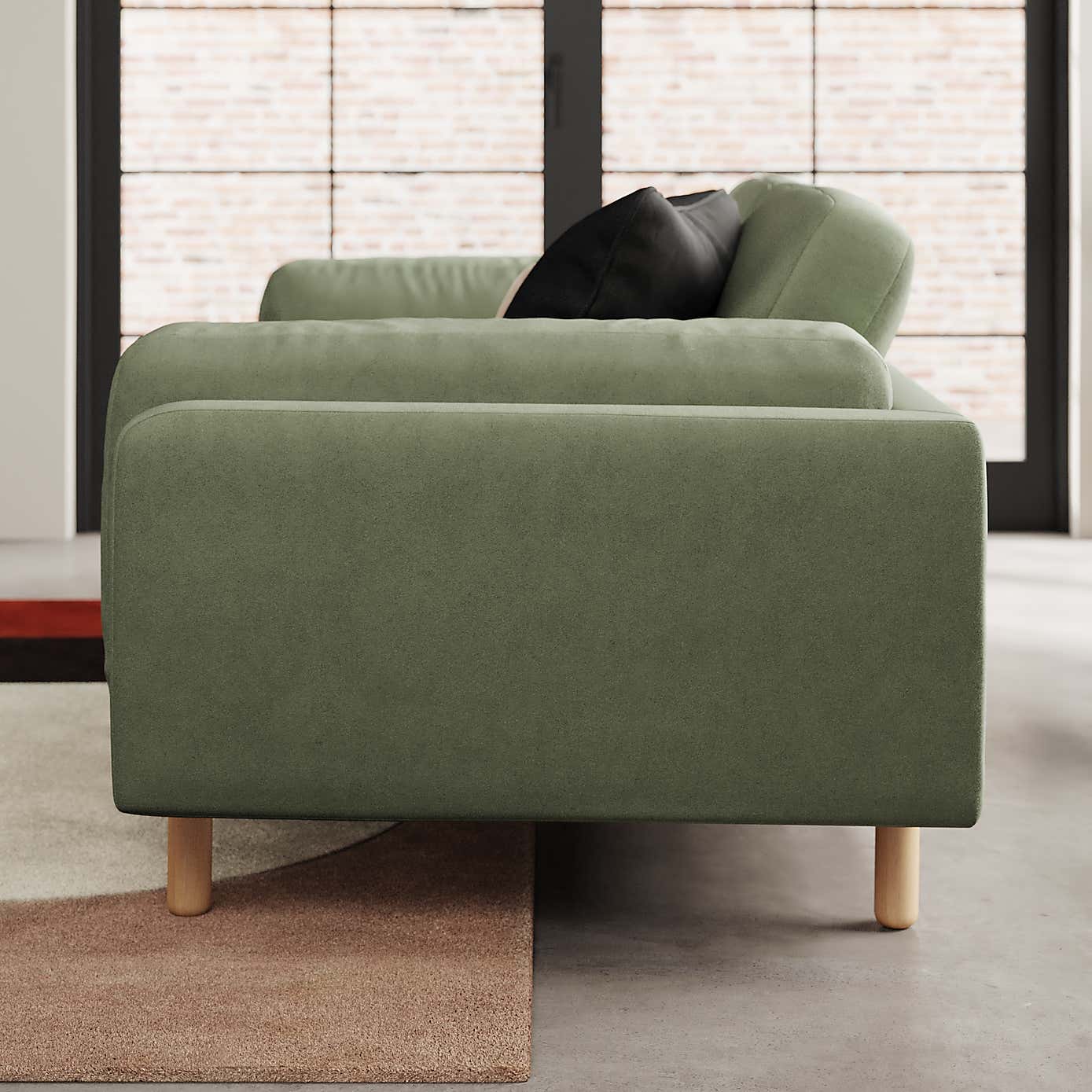 Newton Matte Plush Velvet 2 Seater Sofa