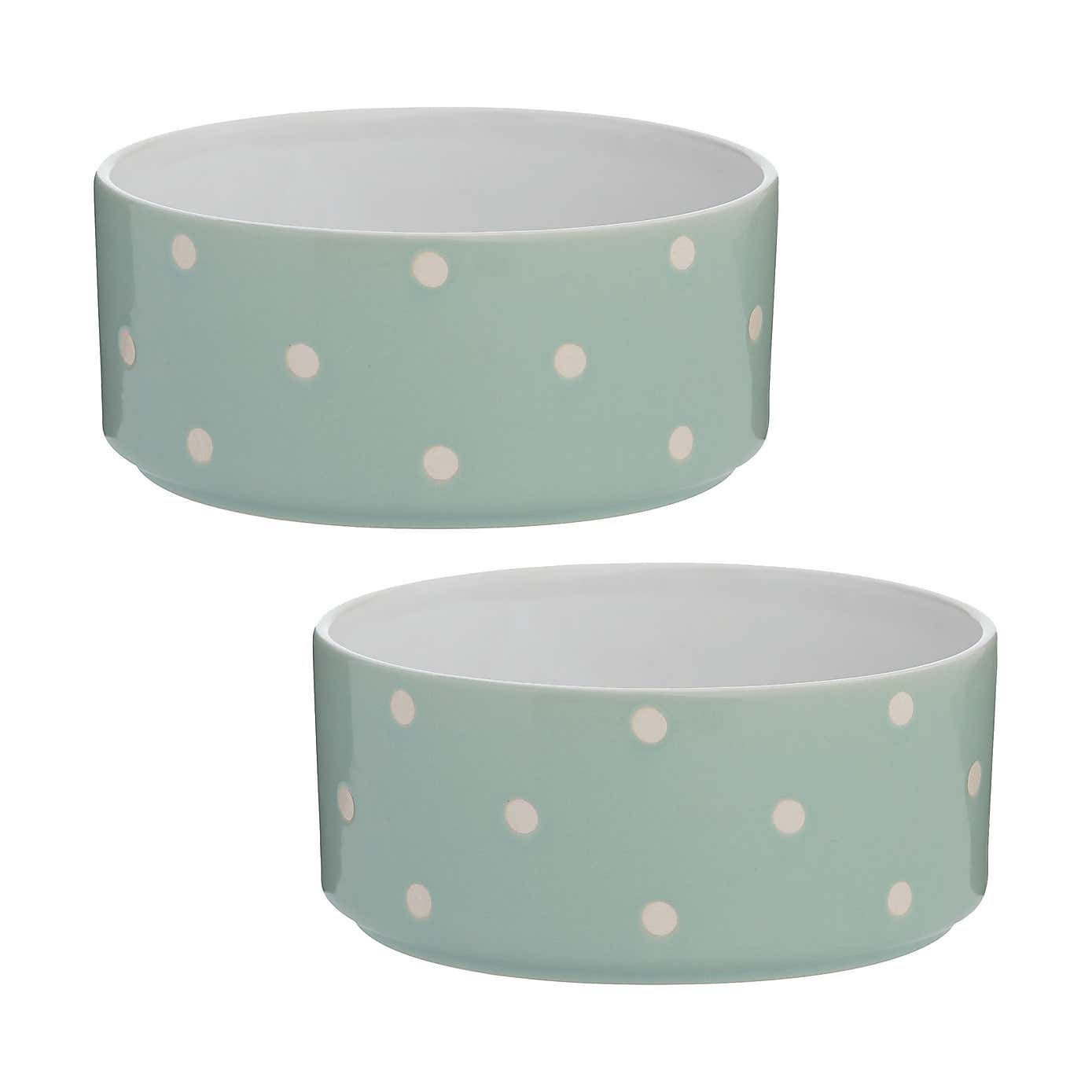Mason Cash Set of 2 Spotty Pet Bowls