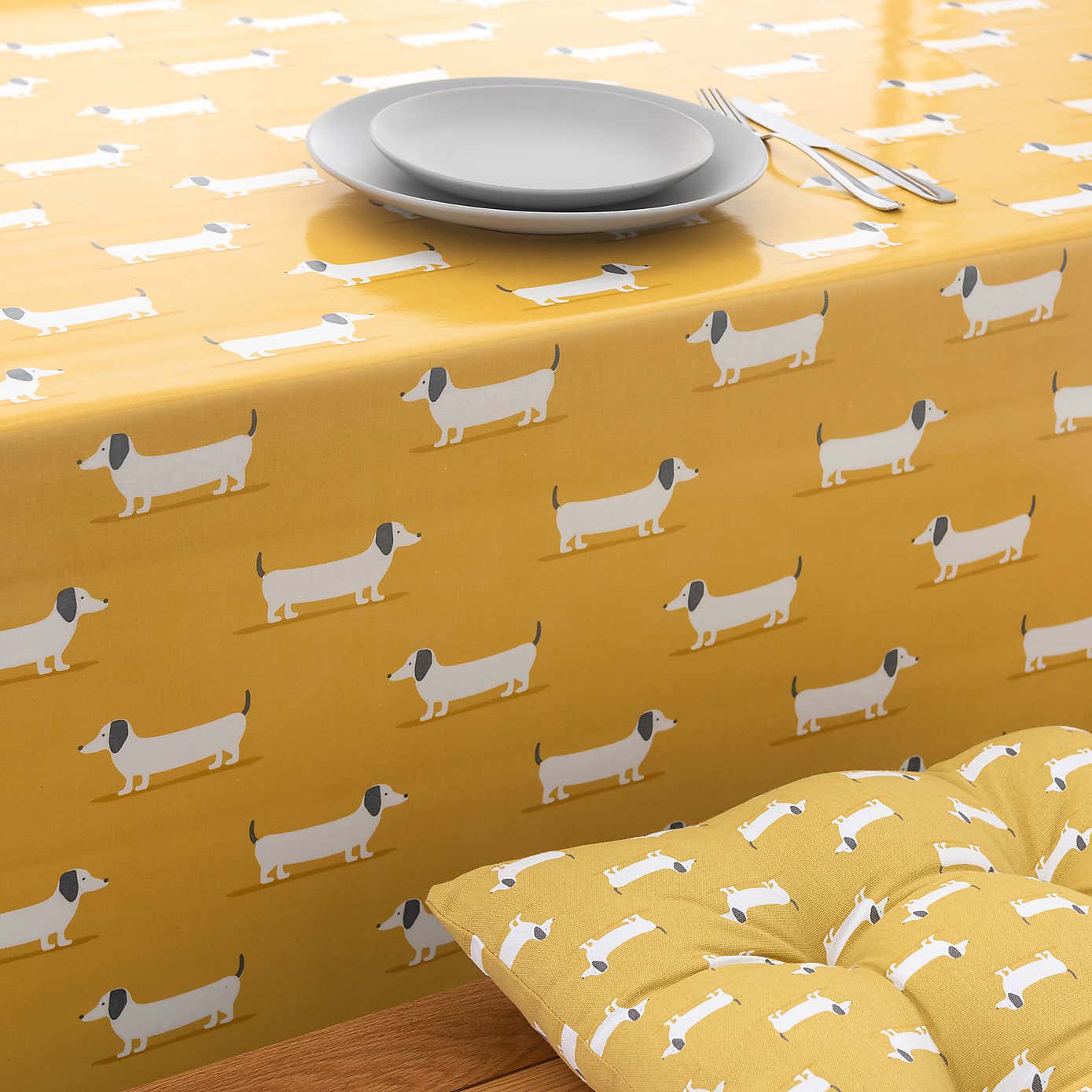 Bertie Ochre PVC Fabric