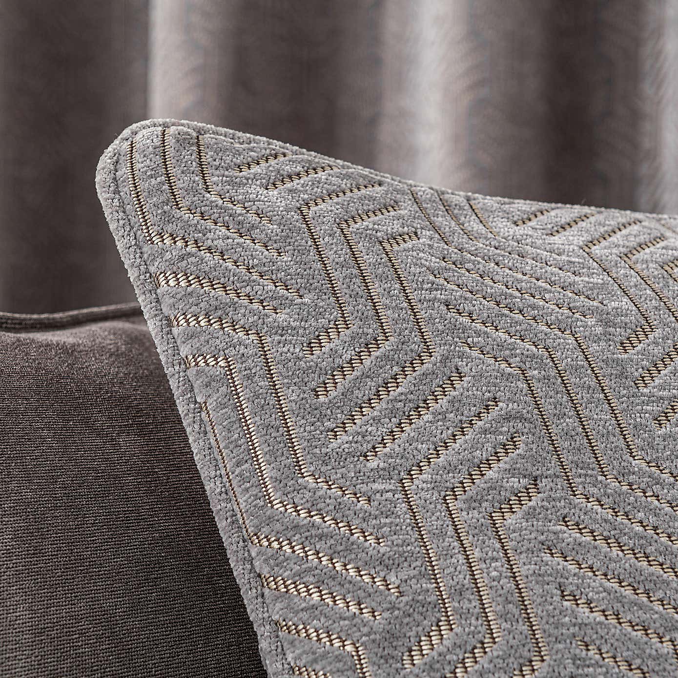 Abstract Chenille Dove Grey Cushion