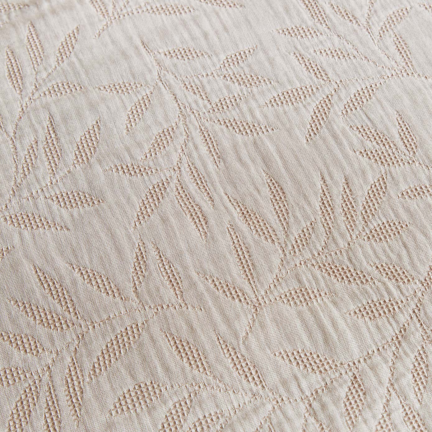 Kingham Leaves Cream Duvet Cover and Pillowcase Set