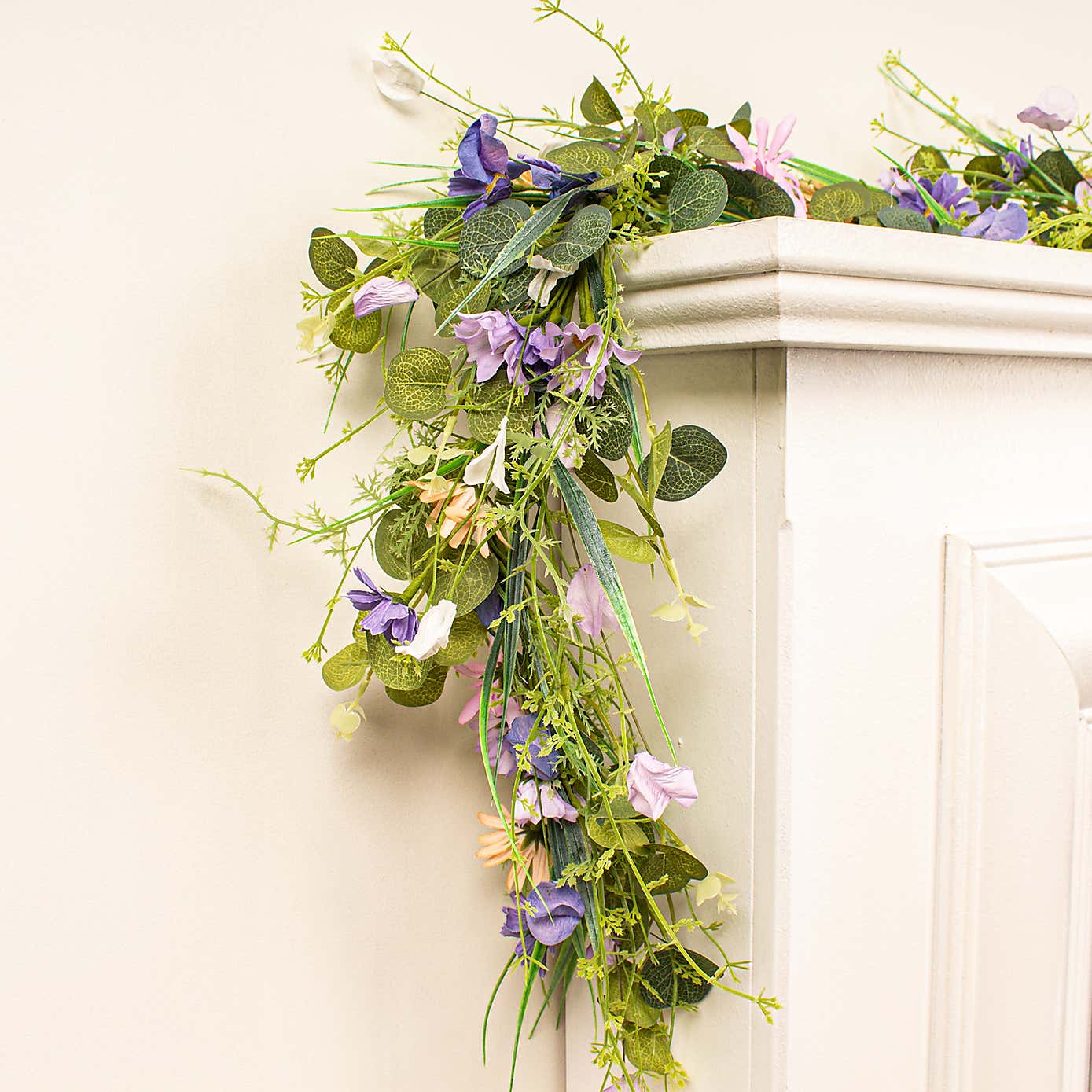 Artificial Purple Spring Florals Garland