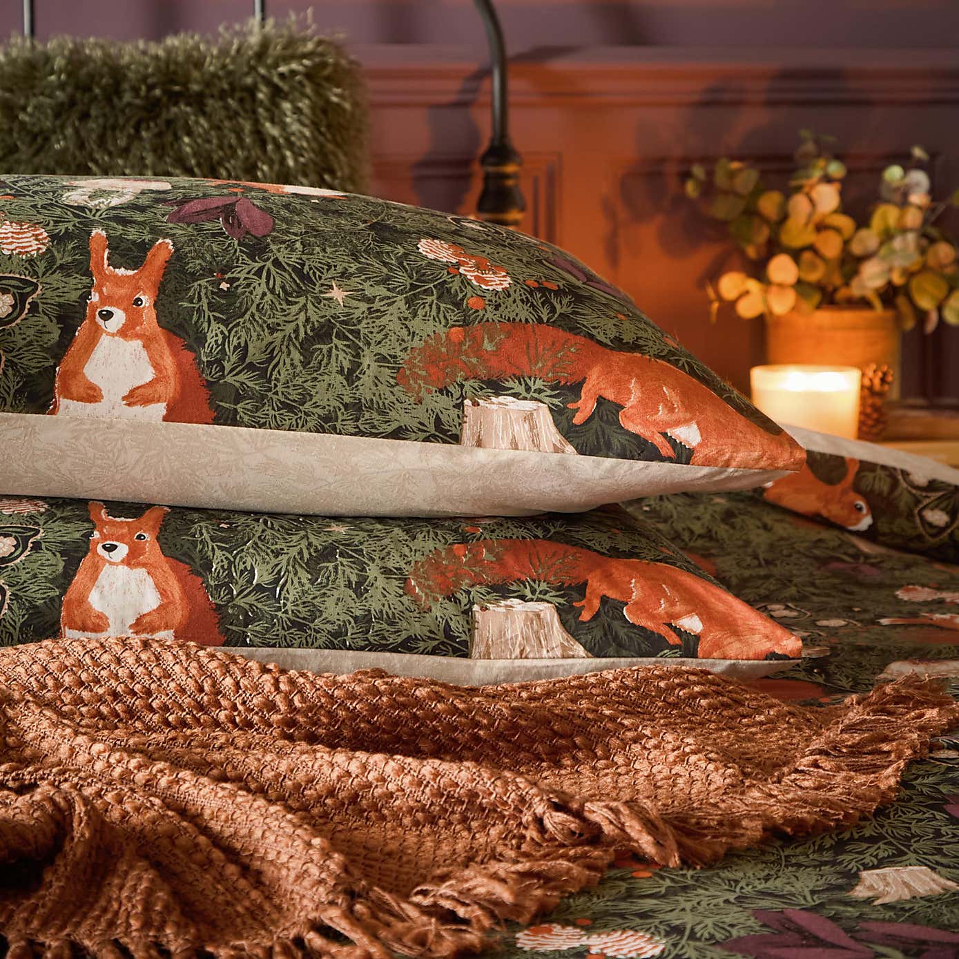 Furn Pineberry Forest Reversible Duvet Cover and Pillowcase Set