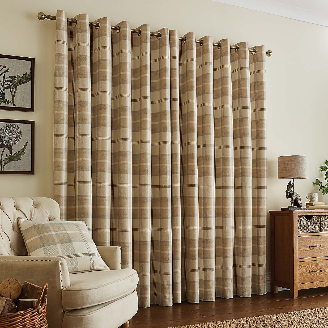 Highland Check Eyelet Curtains