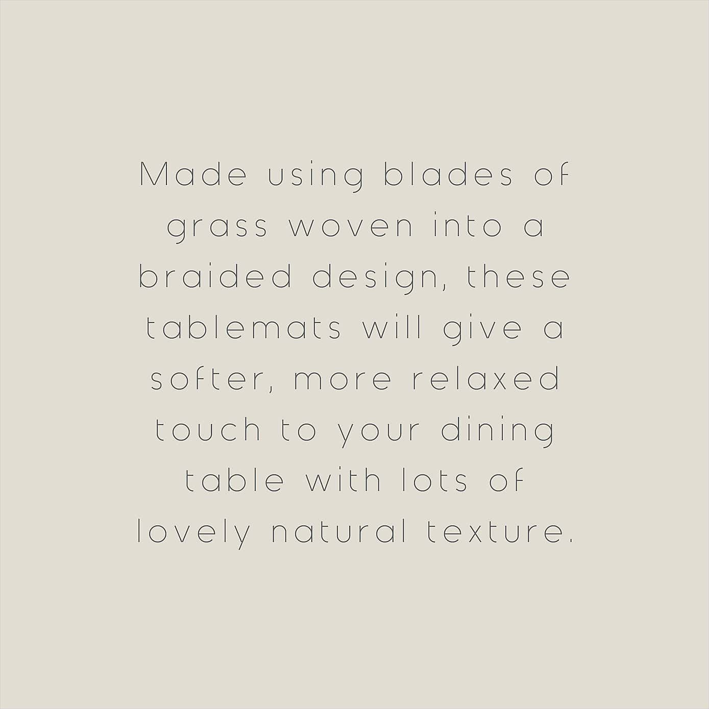 Set of 2 Black Grass Braid Placemats