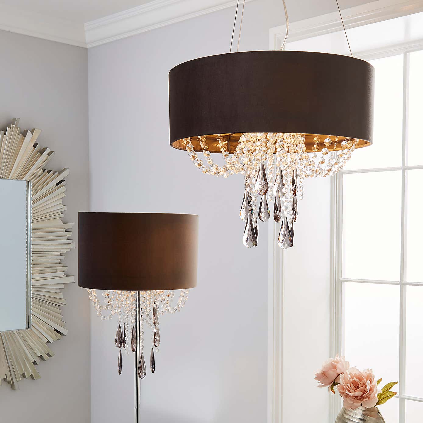 Halle French Velvet Jewel Floor Lamp