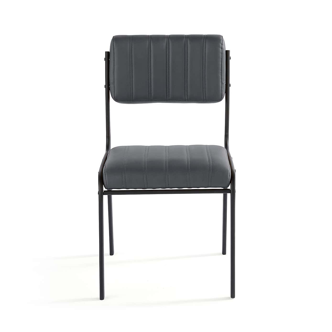Rhys Set of 2 Dining Chairs, Faux Leather