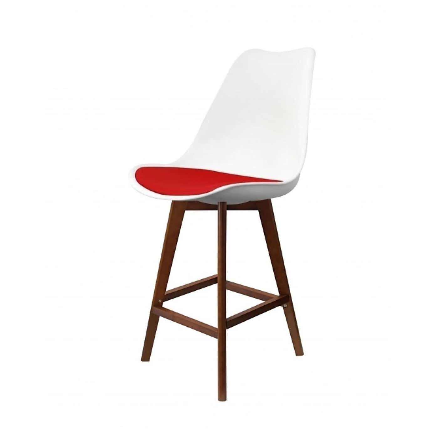 Fusion Living Soho White Plastic Bar Stool