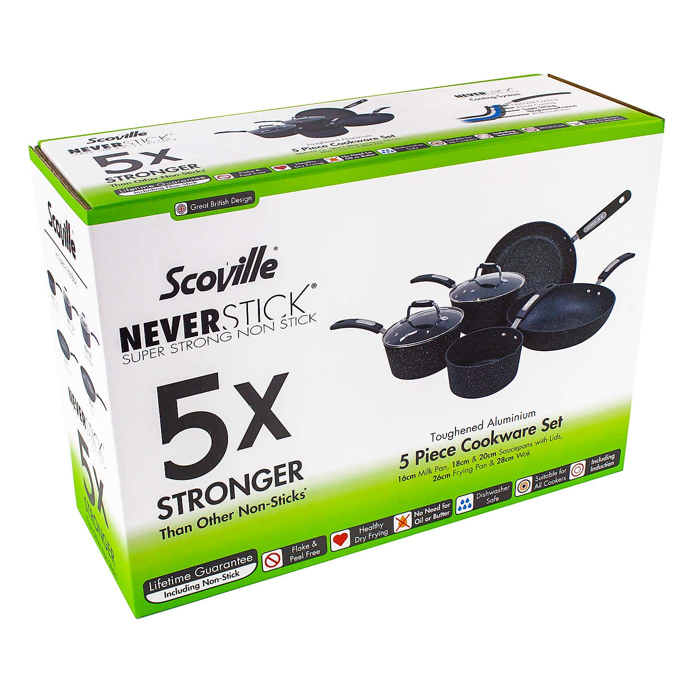 Scoville Neverstick Non-stick Aluminum 5 Piece Pan Set