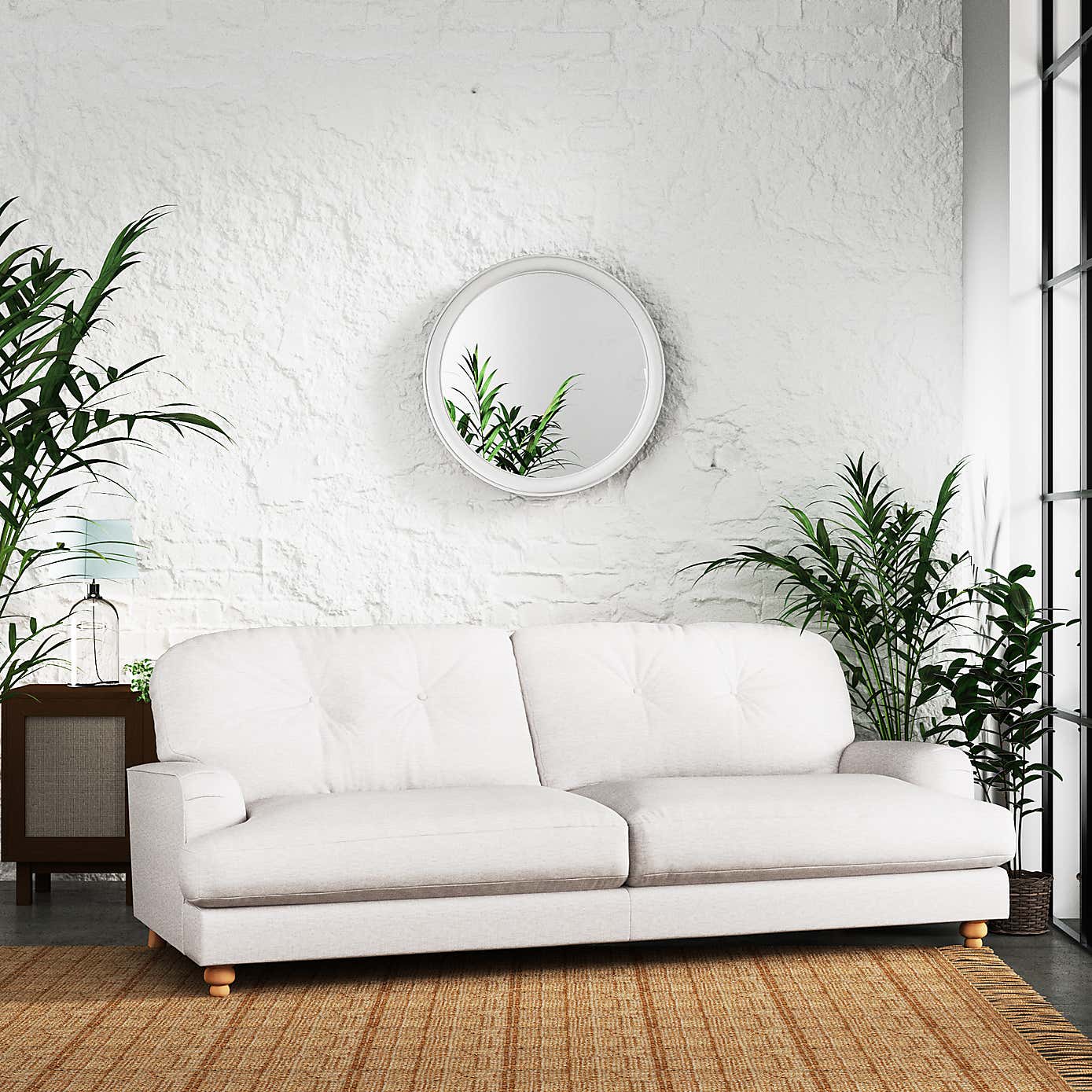 Martha Slub Faux Linen 4 Seater Sofa