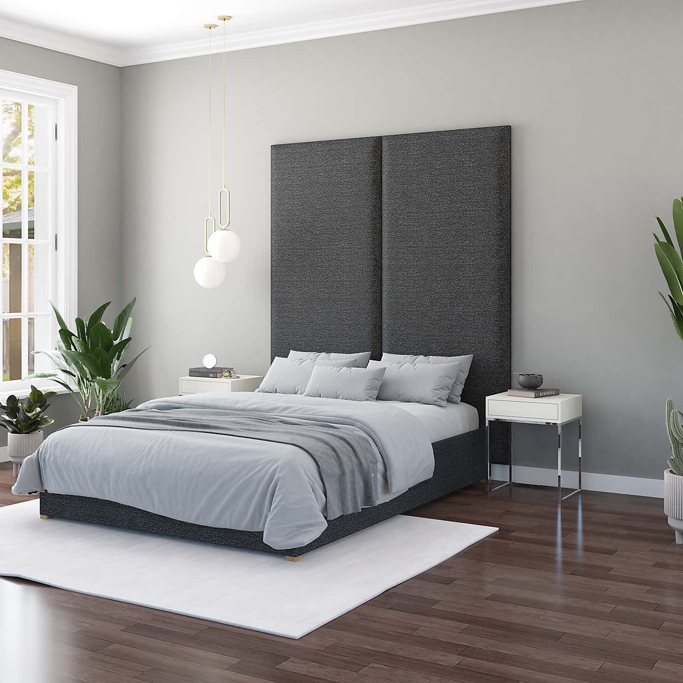 Hanging Wall Panel Dual Mount Saxon Twill Headboard