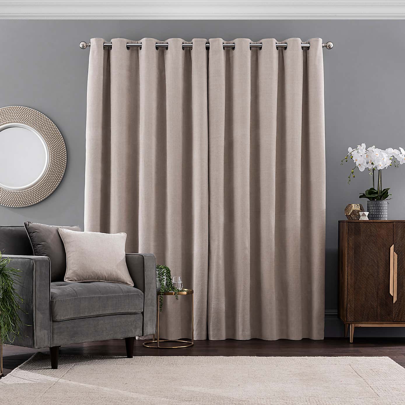 Chenille Ultra Blackout Eyelet Curtains