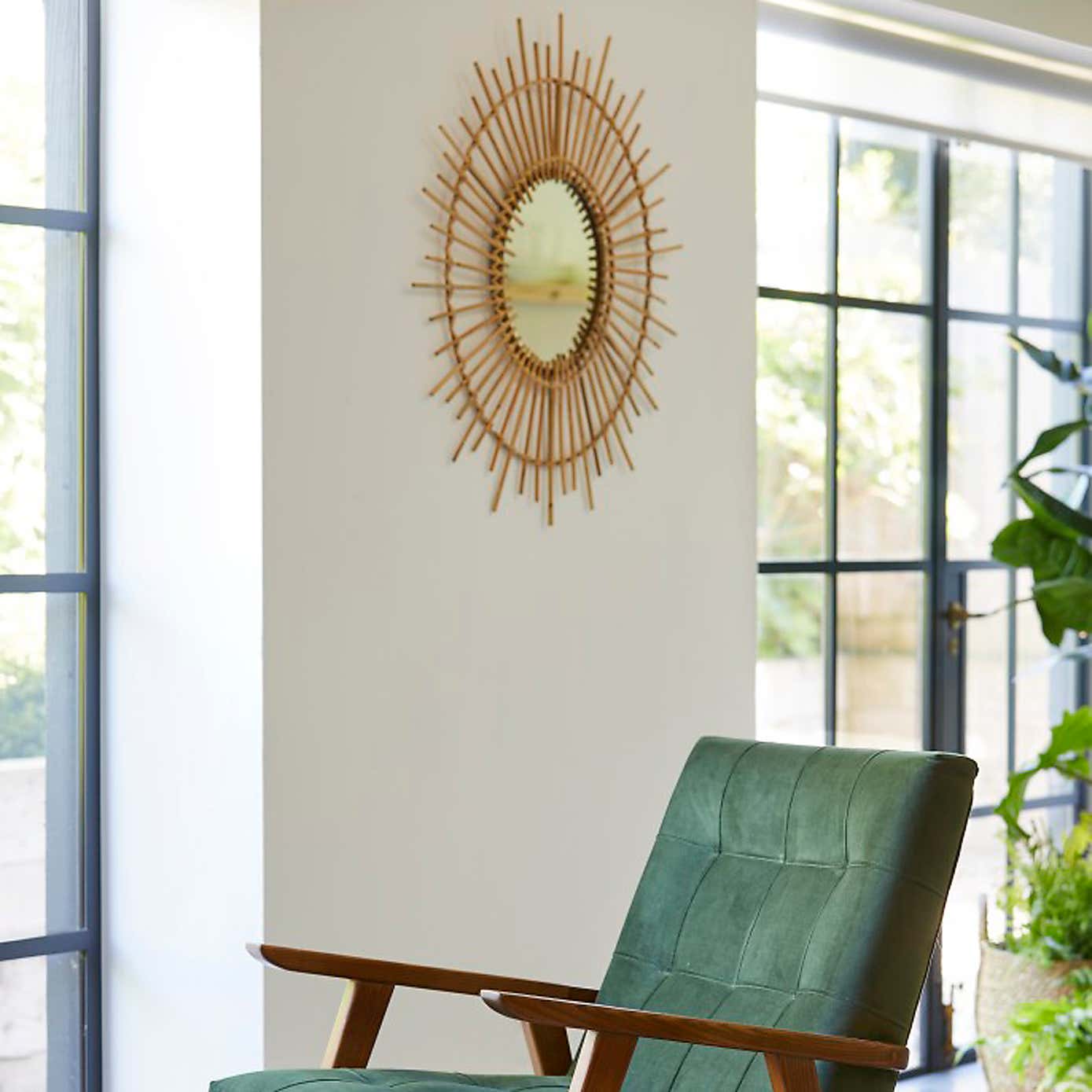 Bamboo Round Wall Mirror