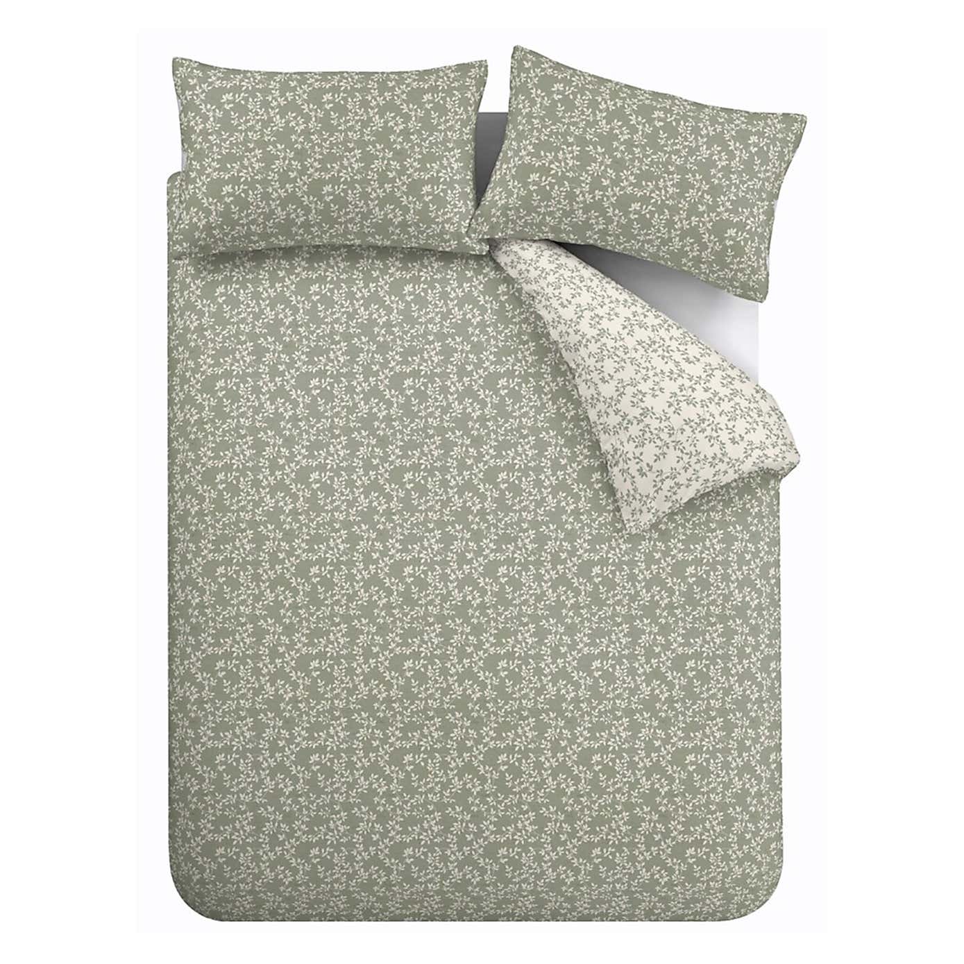 Bianca Shadow Leaves 200 Thread Count Cotton Duvet Cover and Pillowcase Set