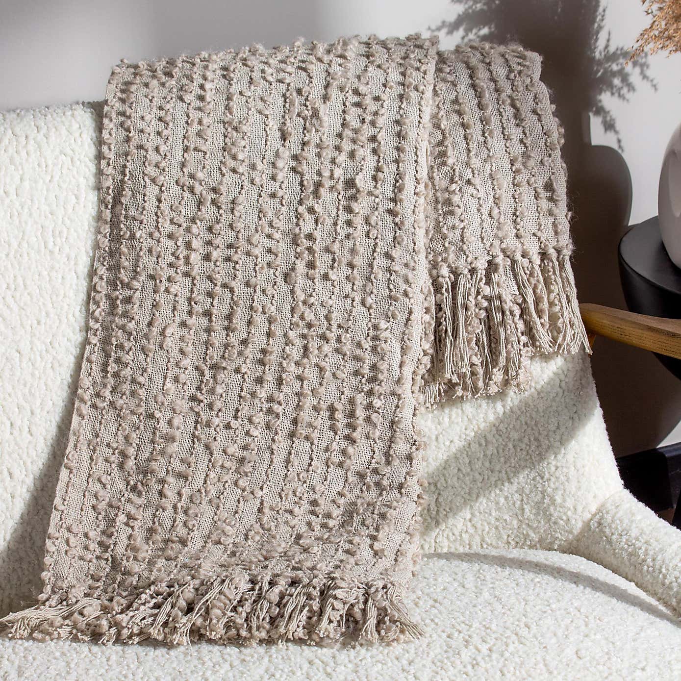 Arvo Boucle Polycotton Yarn Throw 130cm x 180cm