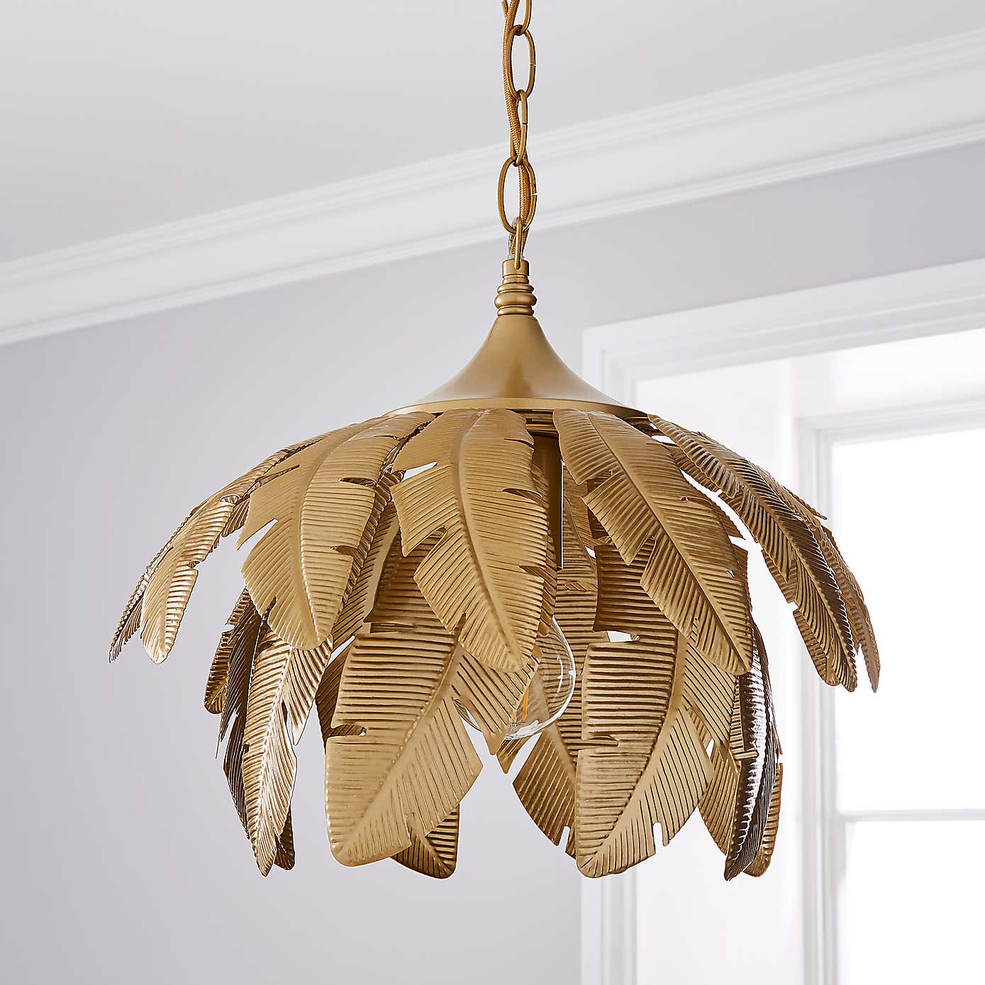 Farrah Palm Leaf Ceiling Fitting Gold