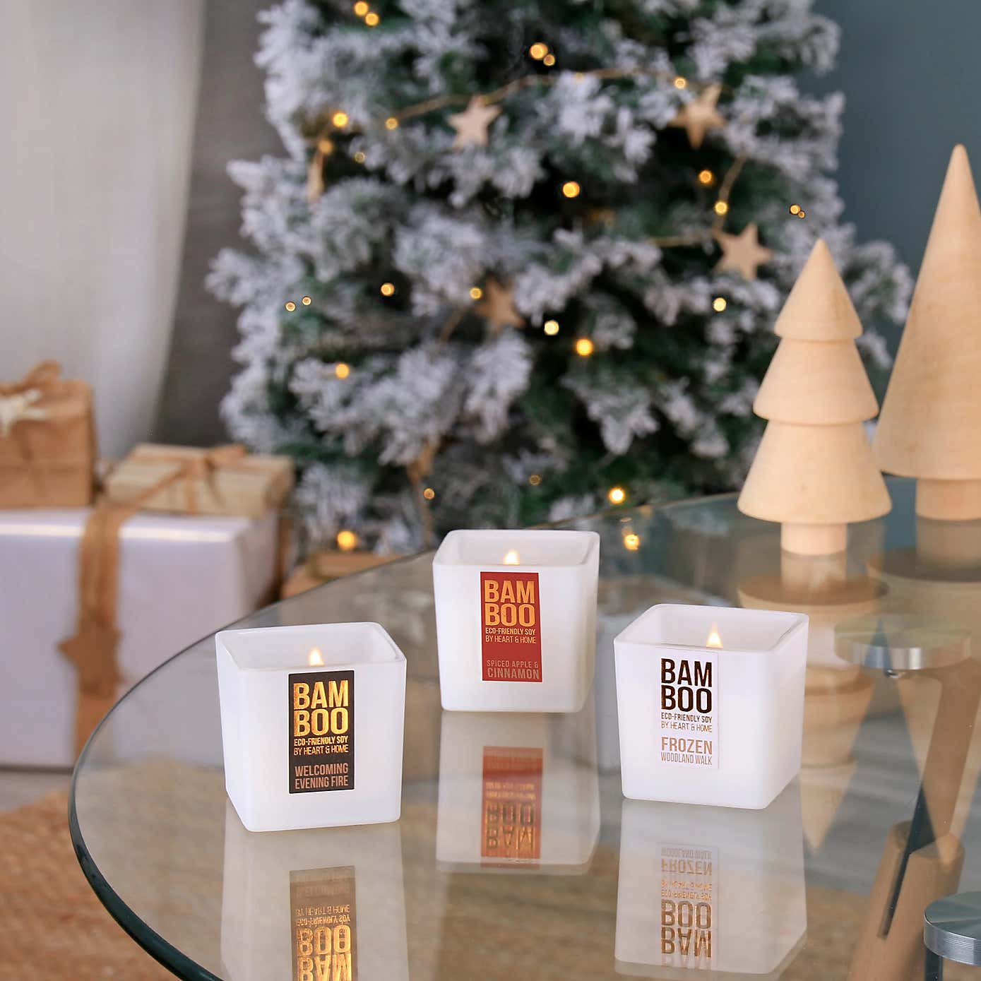 Heart and Home Bamboo Mini Candle Gift Set