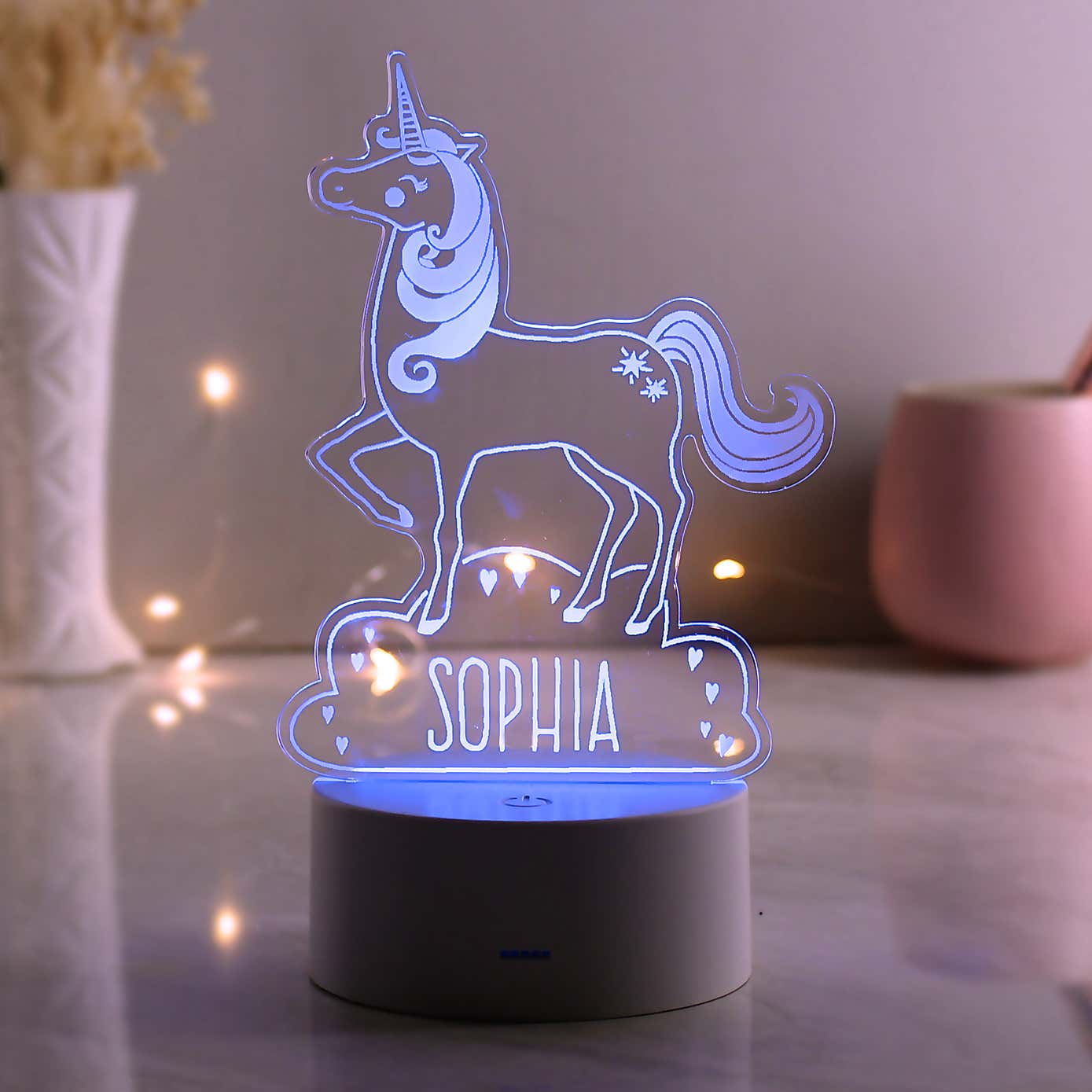 Personalised Unicorn Colour Changing Night LED Light