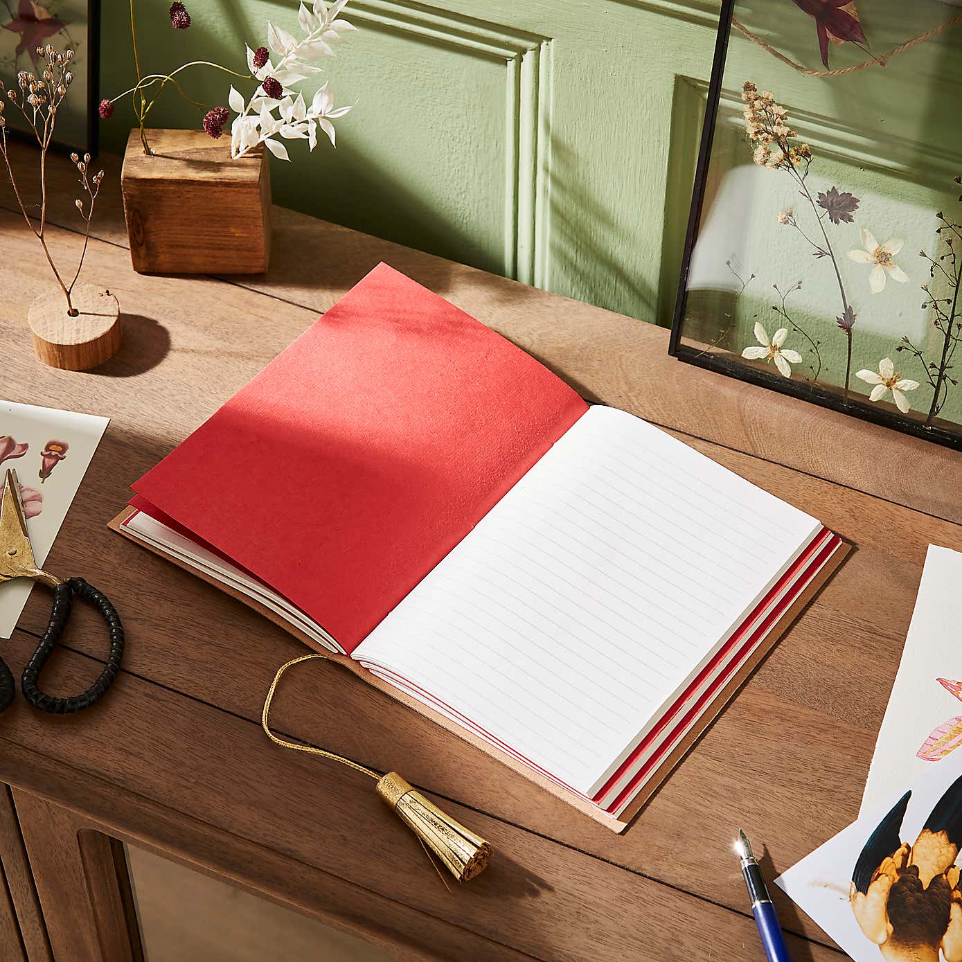 Recycled Leather Flamingo Notebook