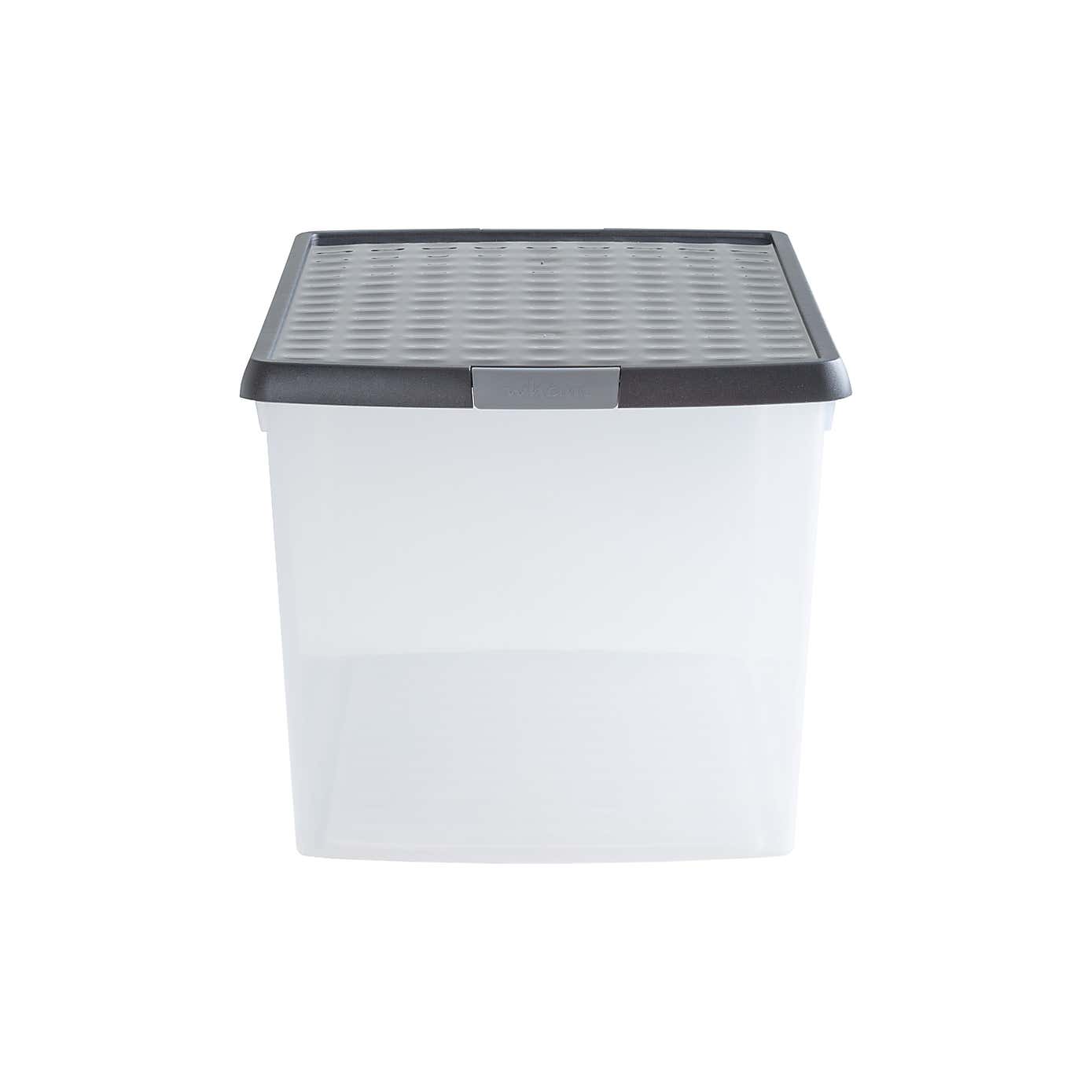 Wham Crystal Pack of 4 62L Clip Lock Storage Boxes with Lids