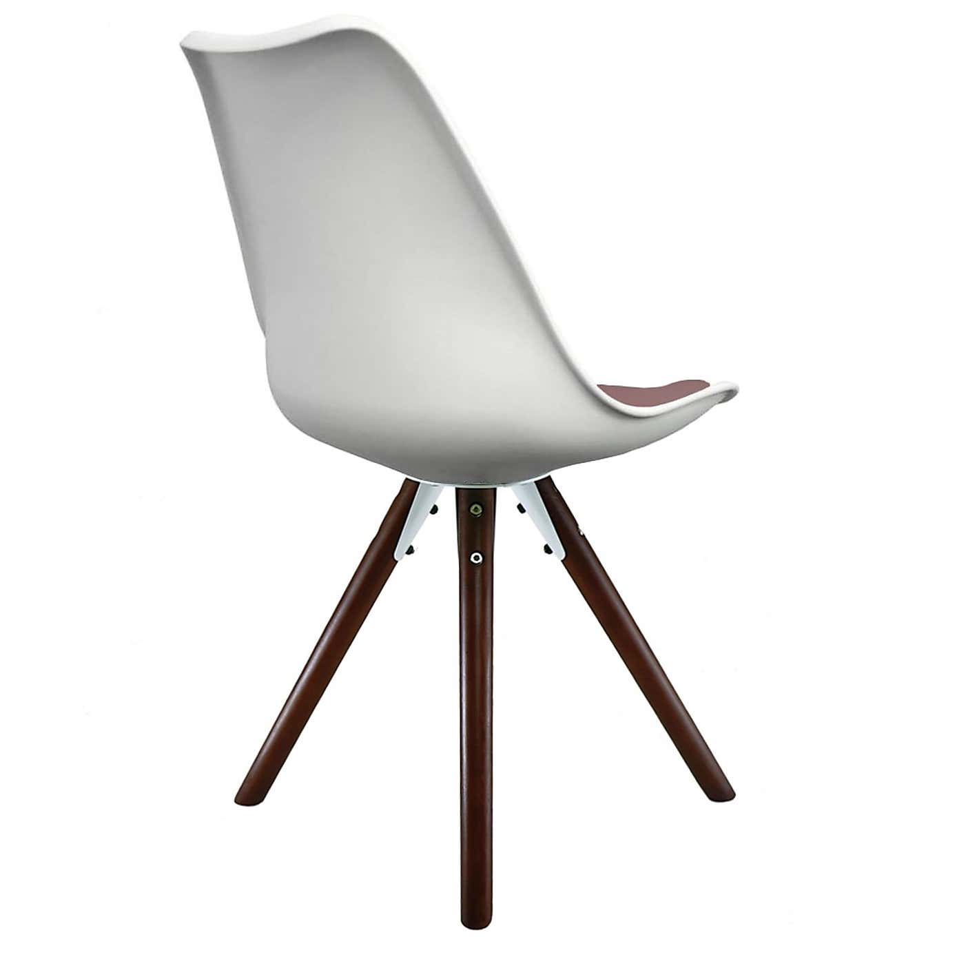 Fusion Living Soho White Plastic Dining Chair with Pyramid Legs
