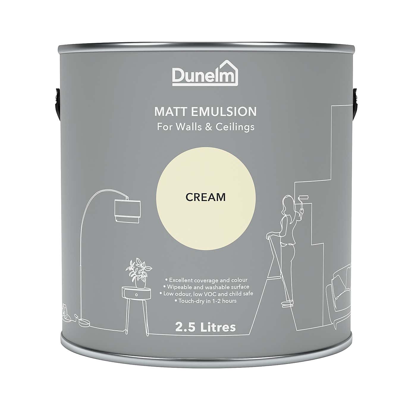 Dunelm Cream Matt Emulsion Paint