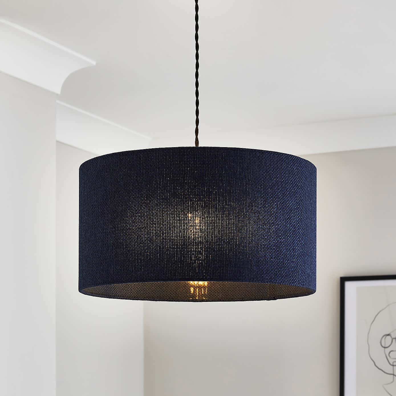 Barkweave Easy Fit Drum Lamp Shade