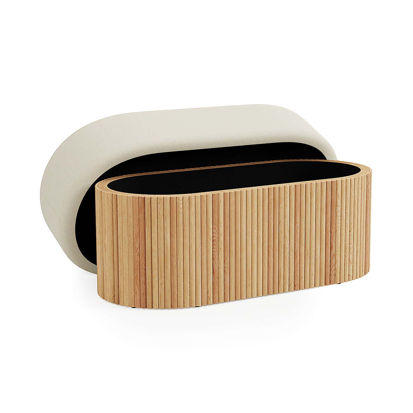 Amari Fluted Flatweave Storage Ottoman